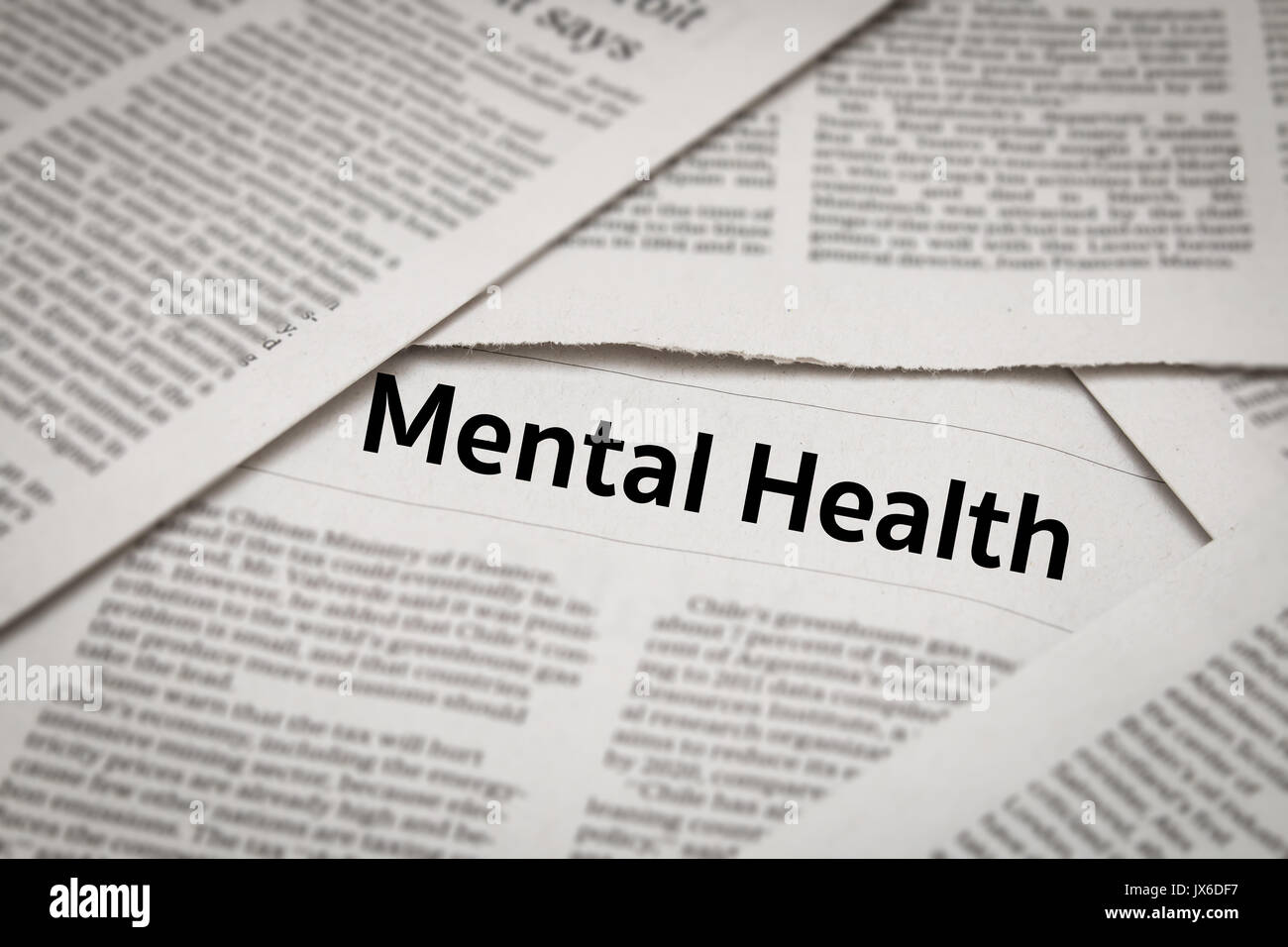 La salute mentale headline sul giornale Foto Stock
