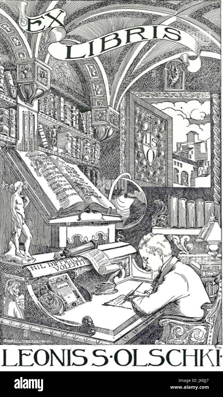 Leo Olschki editore ex libris Foto Stock