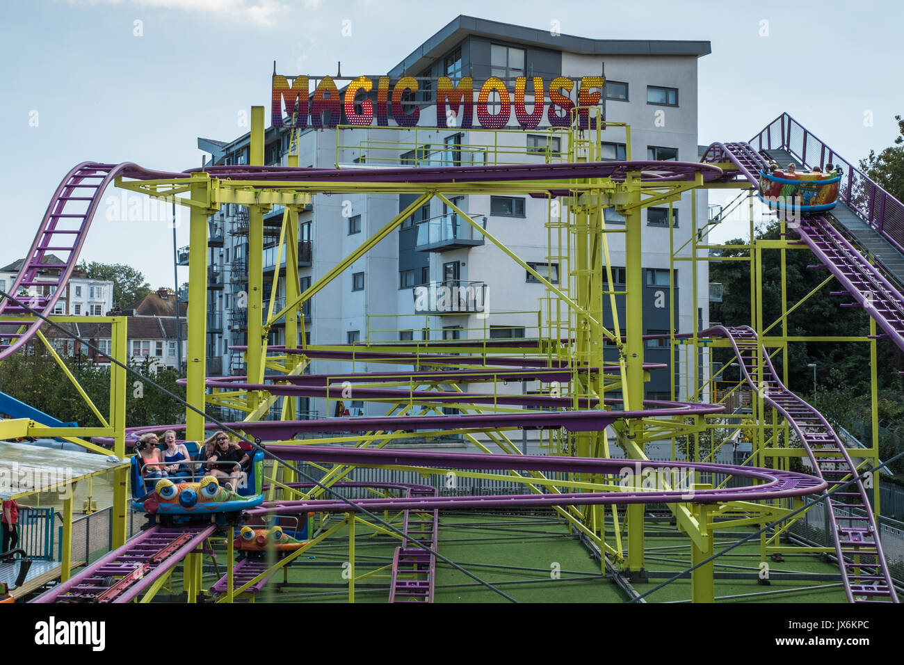 Il Magic Mouse Ride, Dreamland Amusement Park, Margate, Kent, Regno Unito Foto Stock