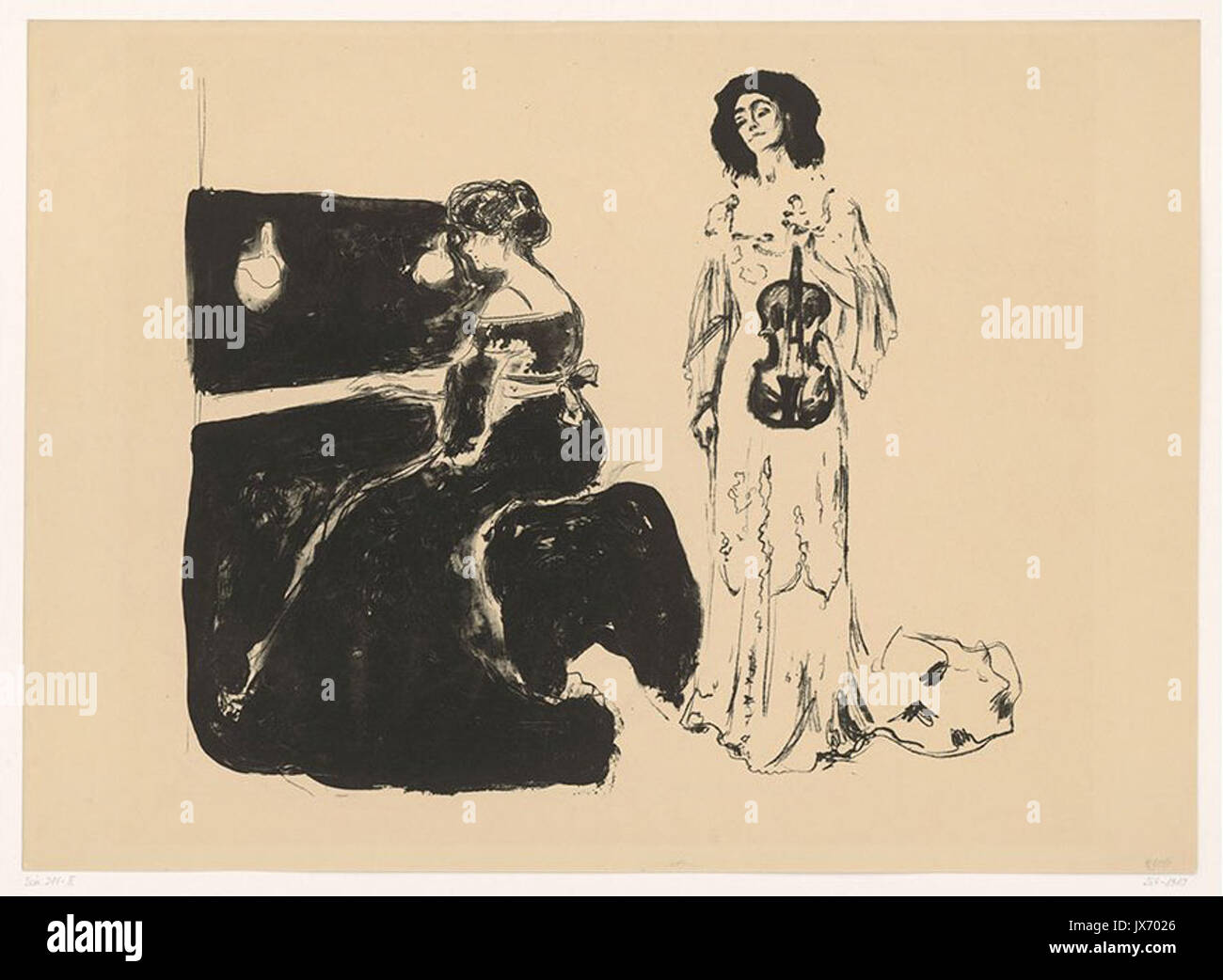 Concerto per violino da Edvard Munch, 1903, litografia Foto Stock