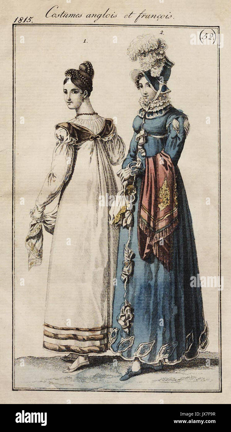 1815 Inglese e Francese Foto Stock