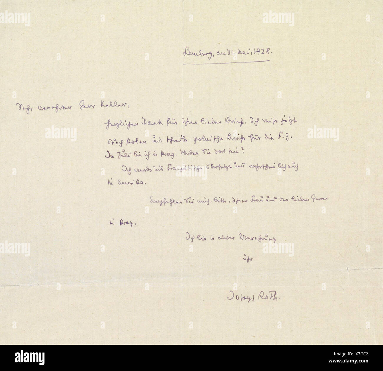 Joseph Roth un Koller 1928 05 31 Foto Stock