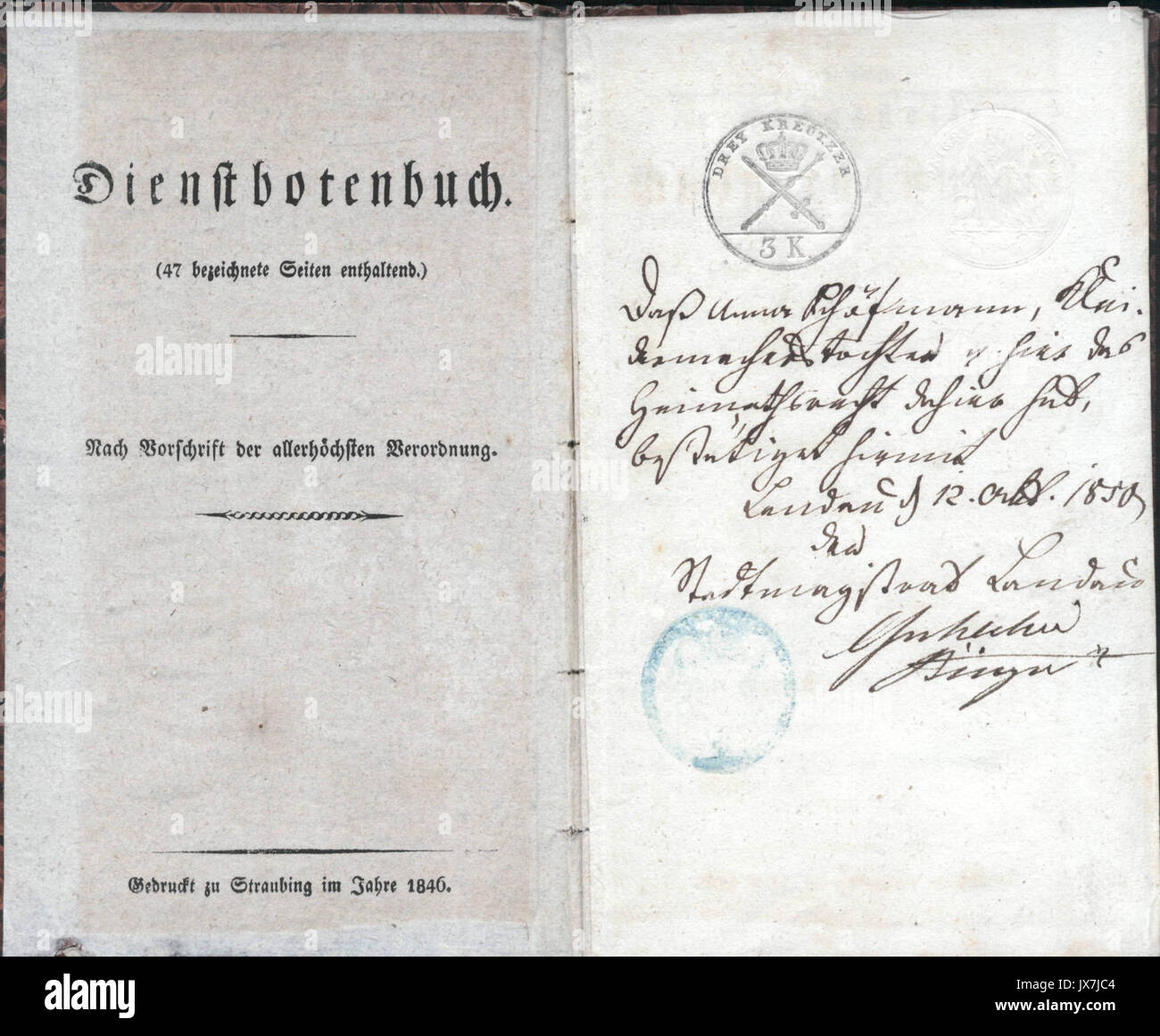 Dienstbotenbuch 01 Foto Stock
