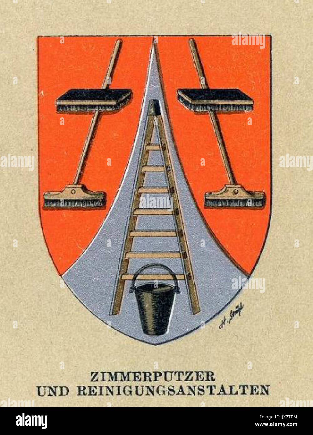 Wiener Gewerbewappen Zimmerputzer Foto Stock