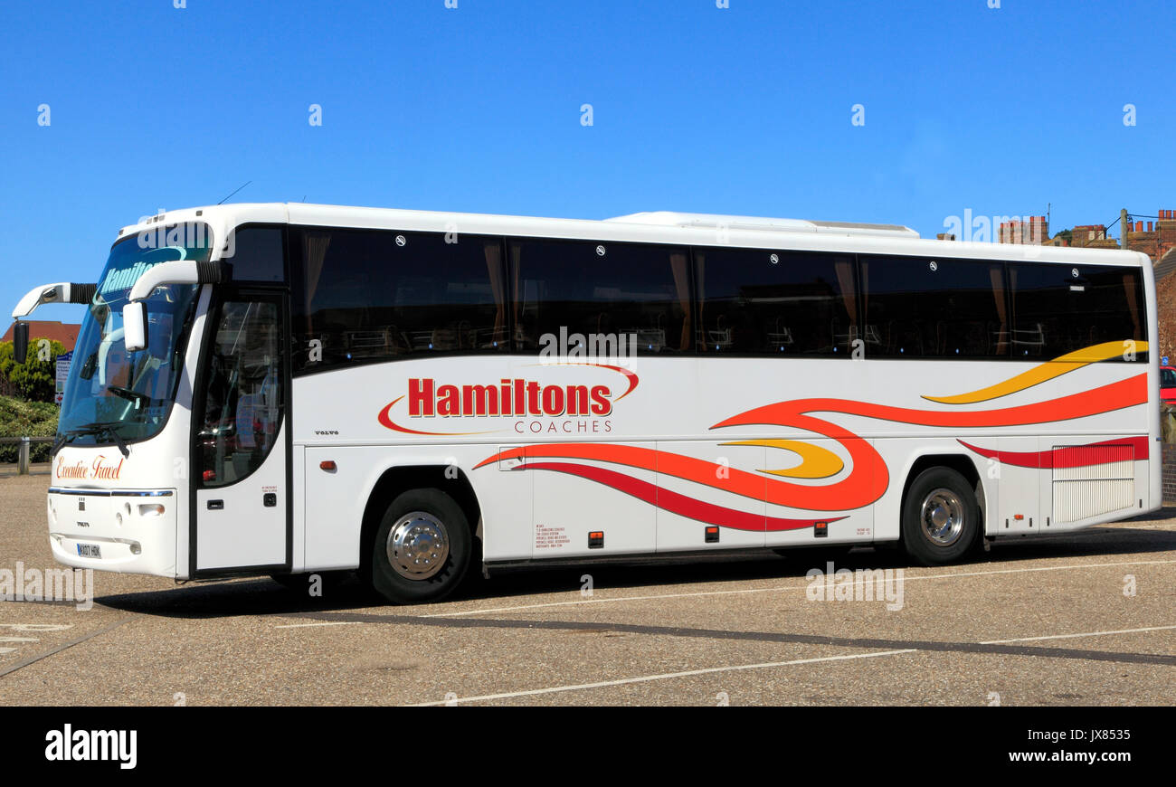 Hamiltons allenatori, pullman, gite di un giorno, gite, escursioni, escursioni, vacanza, vacanze, viaggi, società, imprese, trasporti, England, Regno Unito Foto Stock