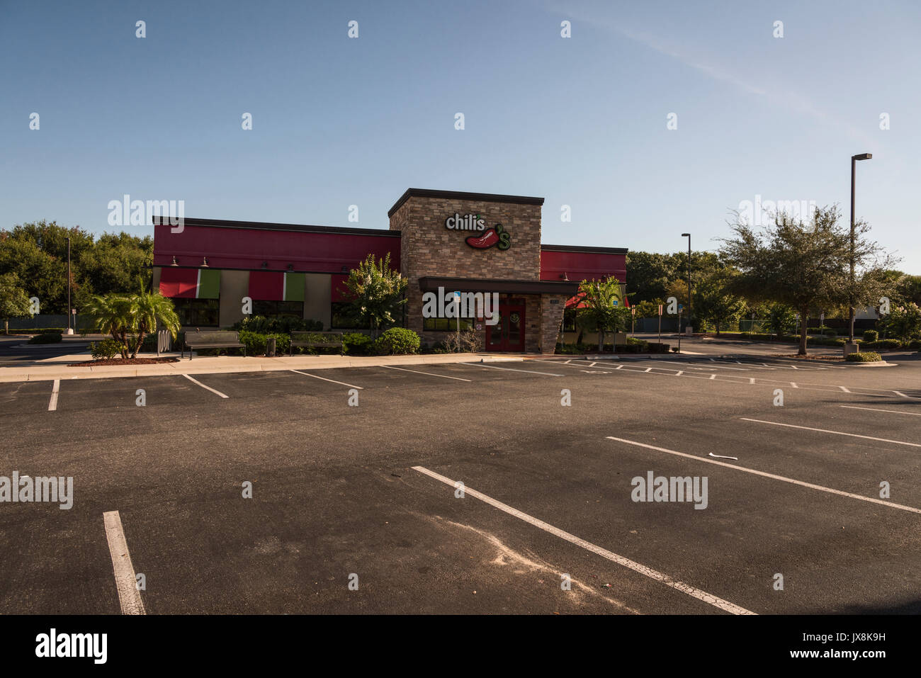 Fast FoodChili's Grill Bar Ristorante catena di franchising si trova in Mount Dora, Florida USA Foto Stock