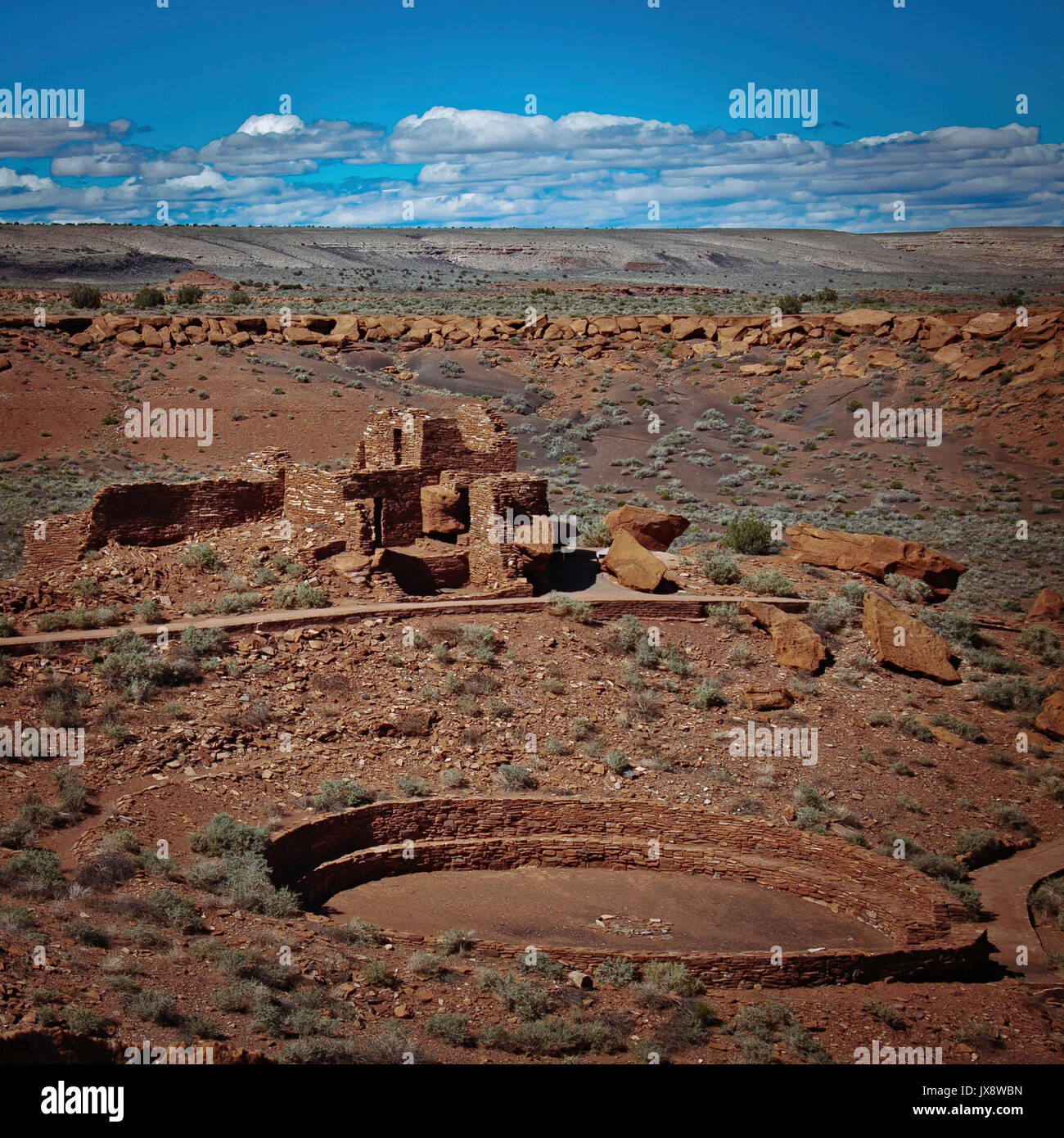 Il Wupatki National Monument of Pueblo People, vicino Flagstaff, Arizona, Stati Uniti Foto Stock