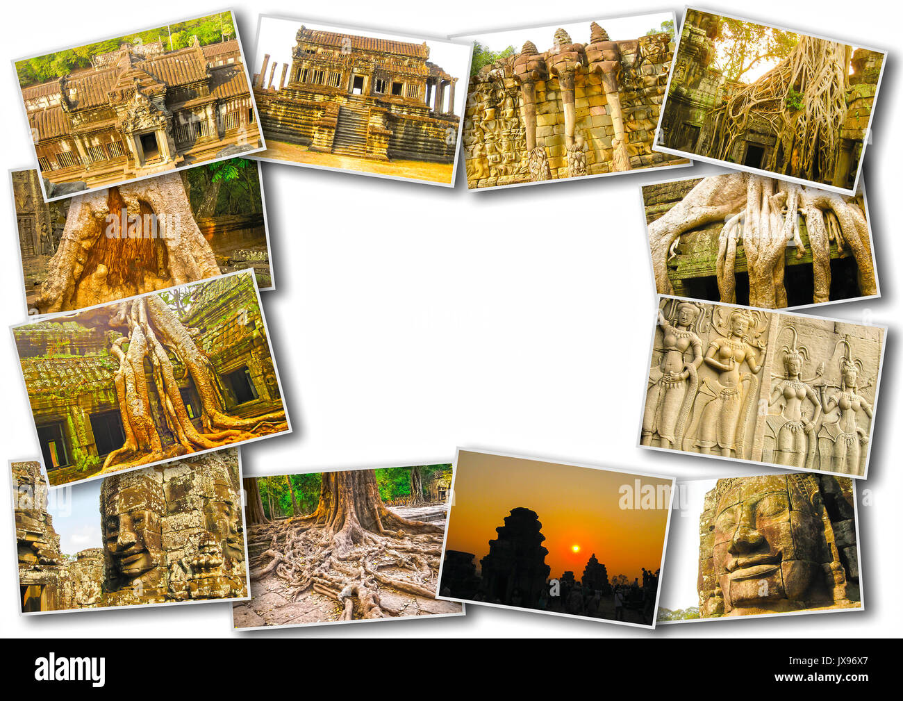 Il collage di immagini di Angkor Wat in Cambogia Foto Stock