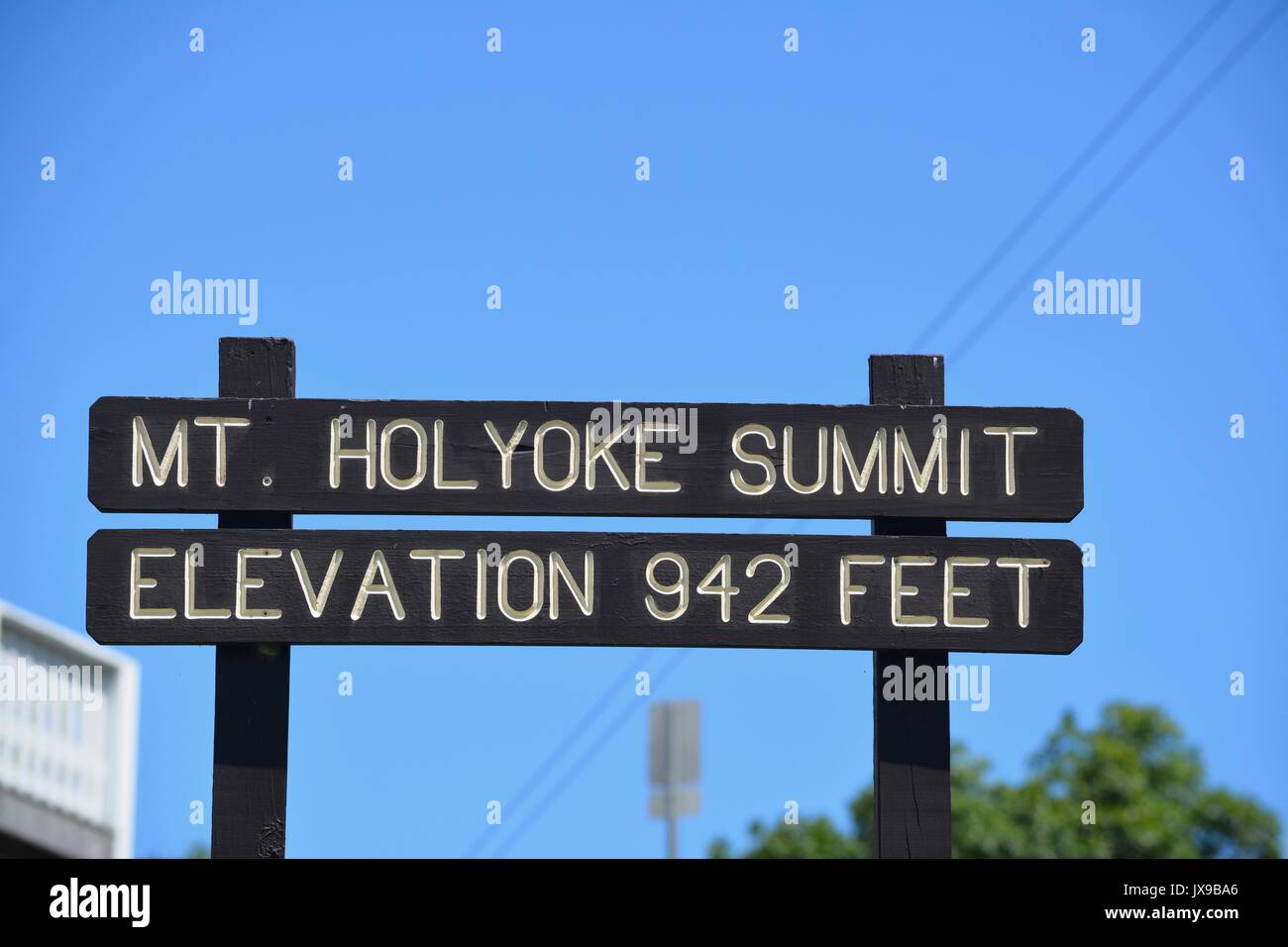 La vista dalla cima di Mount Holyoke in Hadley Massachusetts lungo il fiume Connecticut in Western New England Foto Stock