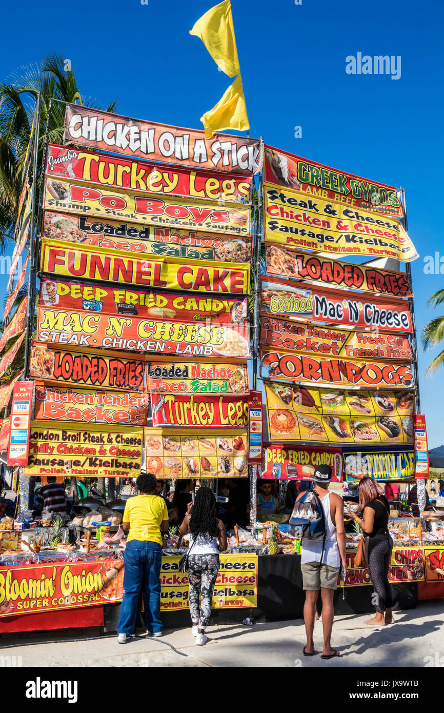 Miami Beach Florida, Lummus Park, Gay Pride Week, LGBTQ, LGBT, Miami Beach, Pride Festival, fornitore di cibo, FL170430012 Foto Stock