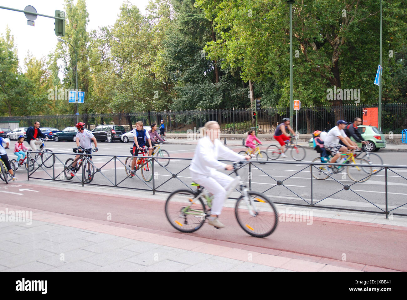 Giornata in bicicletta. Madrid, Spagna. Foto Stock