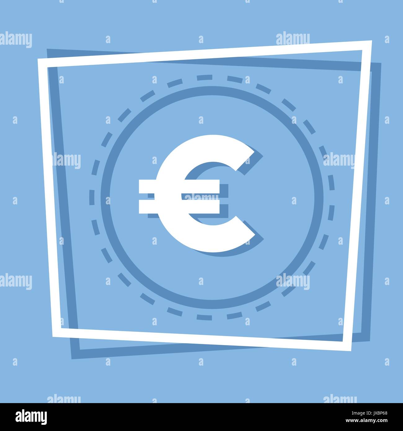 Simbolo Euro moneta icona pulsante Web Illustrazione Vettoriale