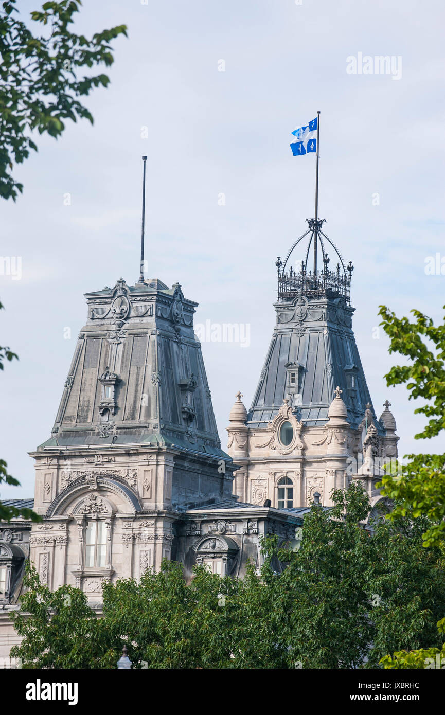 Le torri del Palazzo del Parlamento, Quebec City, Quebec, Canada Foto Stock