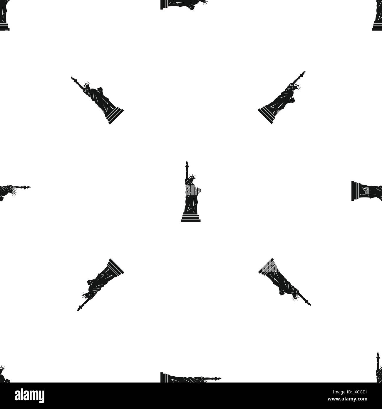 Statua della libertà del modello nero senza giunture Illustrazione Vettoriale