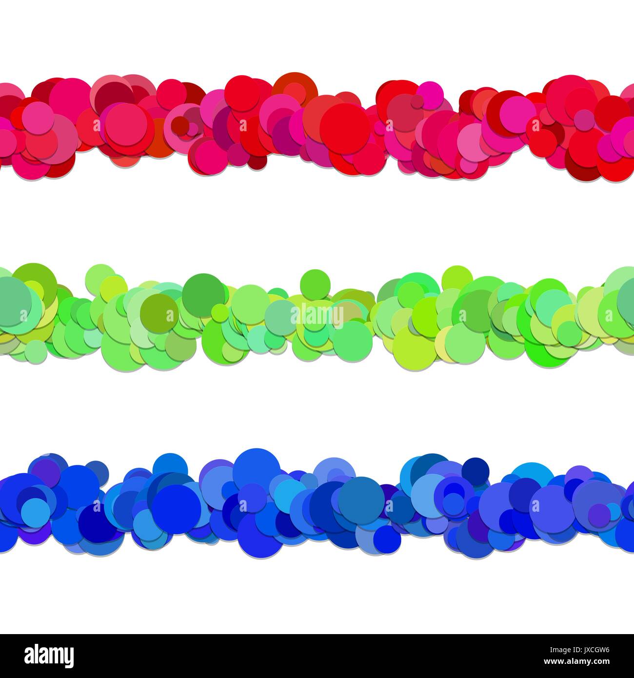 Caotica pattern a punti linea design separatore set da cerchi colorati - vettore elementi di design grafico Illustrazione Vettoriale