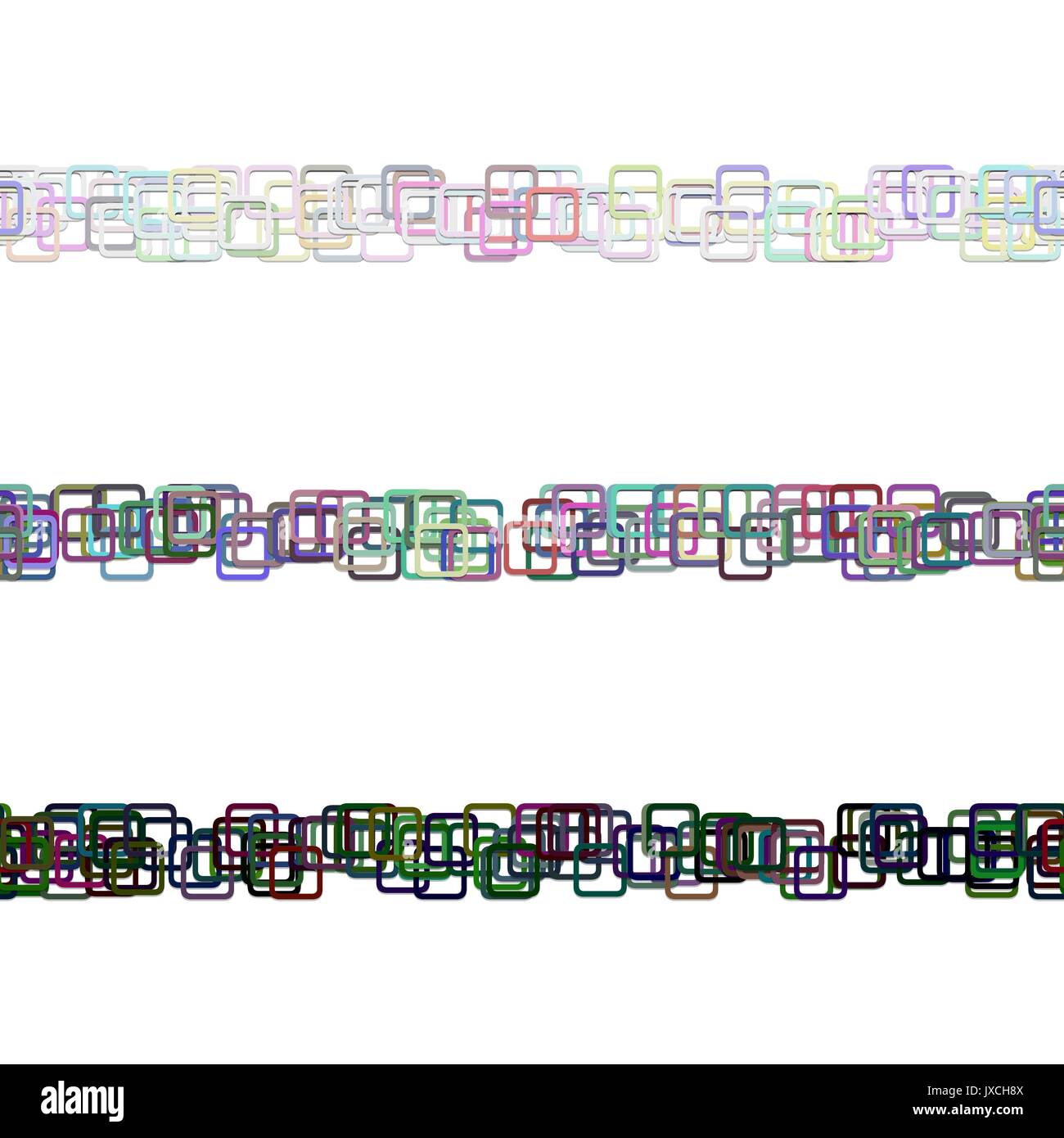 Seamless astratto modello quadrato divisore di testo linea set design - vettore di elementi di decorazione Illustrazione Vettoriale