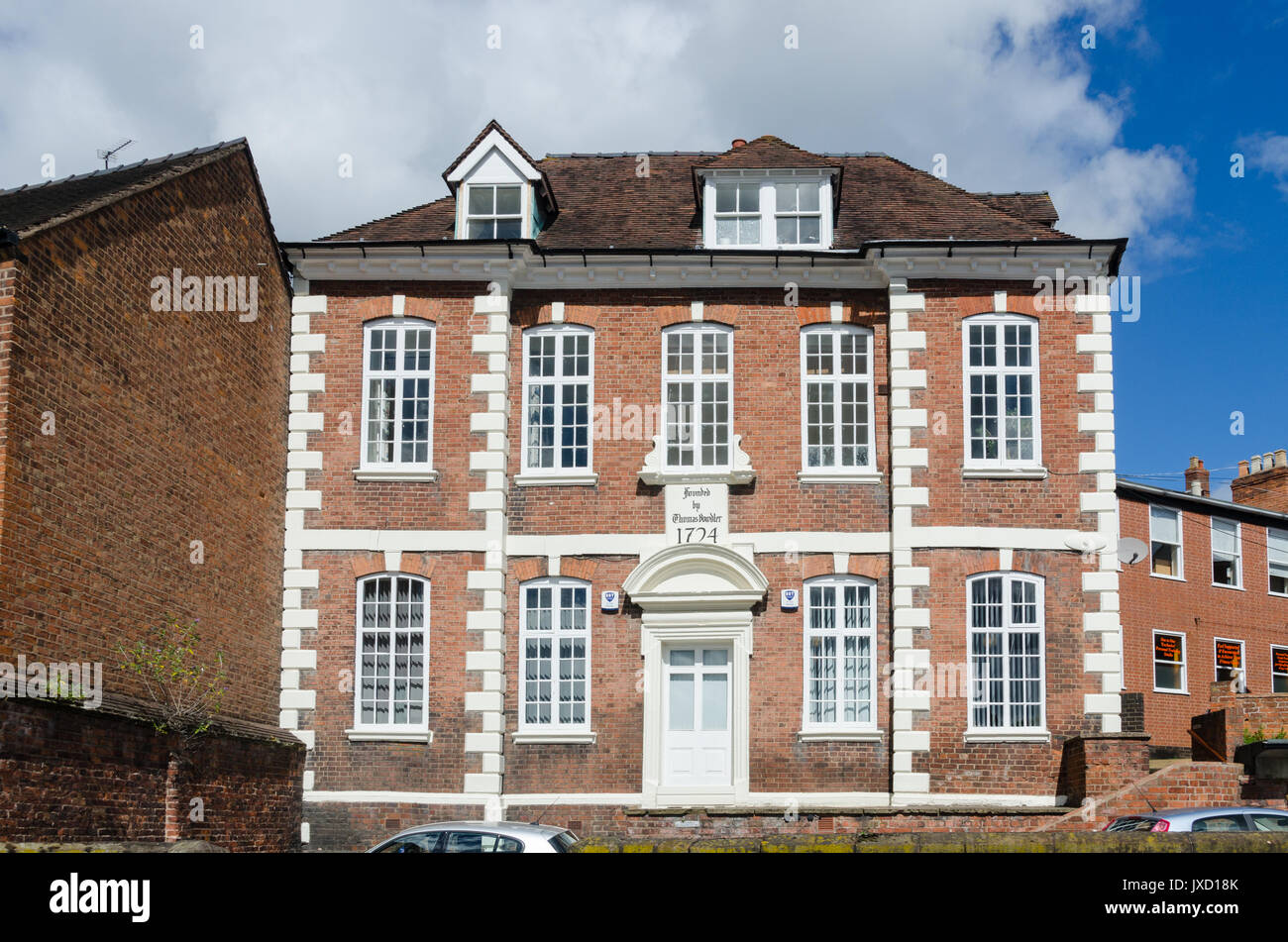 Bowdler's House sulle pareti della città Road a Shrewsbury, Shropshire Foto Stock