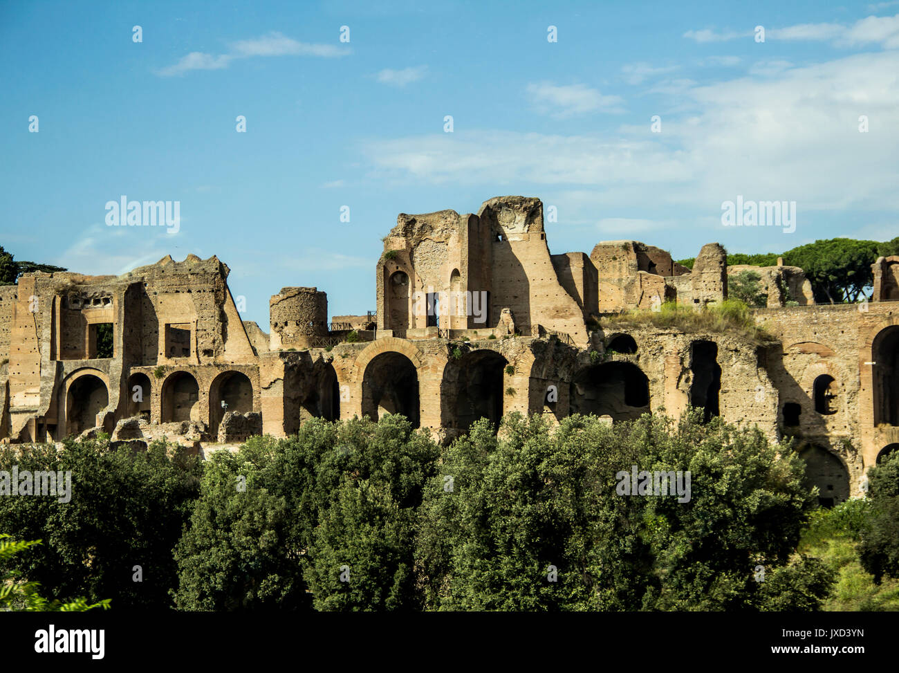 I resti delle antiche Terme di Caracalla a Roma, Italia Foto Stock