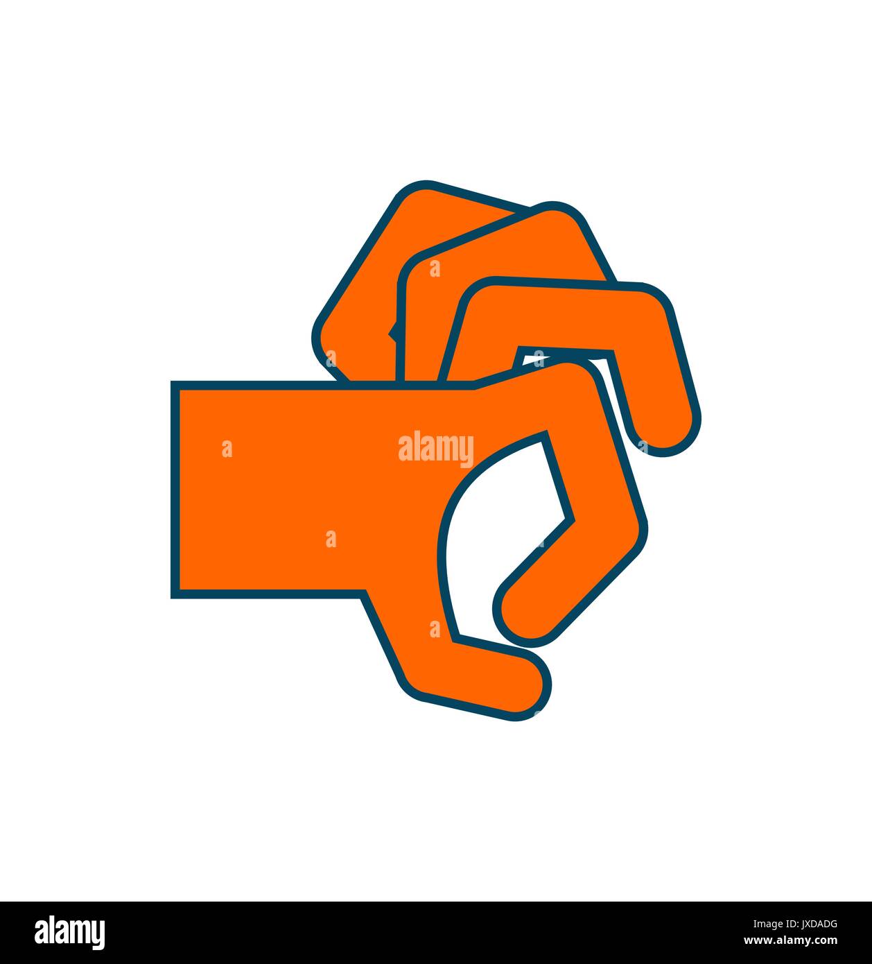 Scorri le dita isolato. Canto spezzato dita su sfondo bianco Illustrazione Vettoriale