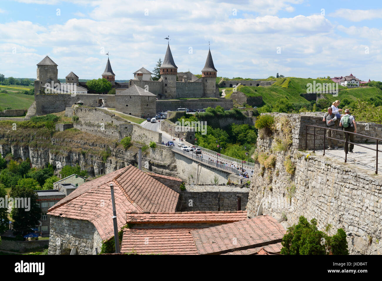 Il castello di Kamianetz Podilskyi, Ucraina. Foto Stock