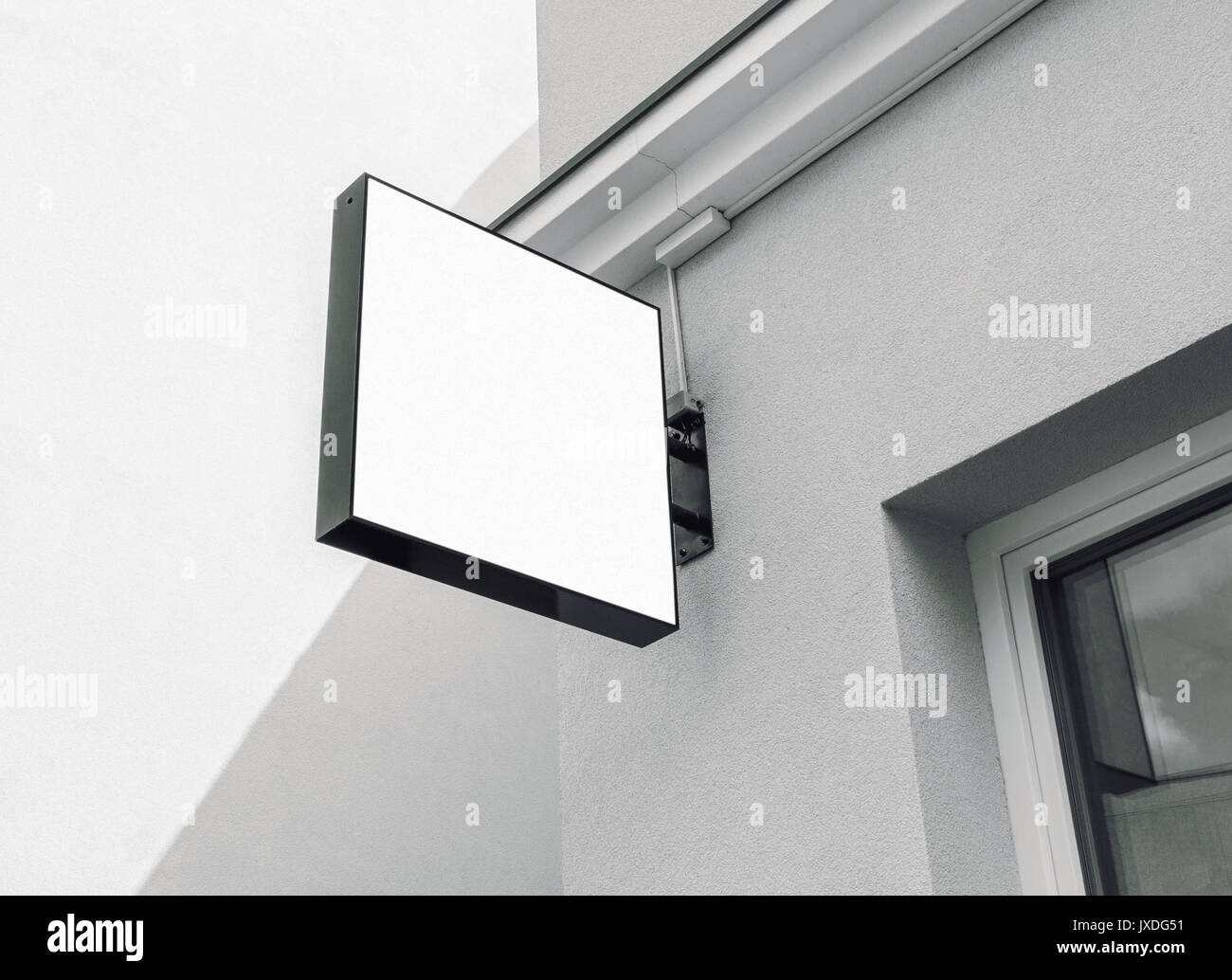 Vuoto moderna segnaletica esterna, bianco e nero mockup per aggiungere il logo della società Foto Stock