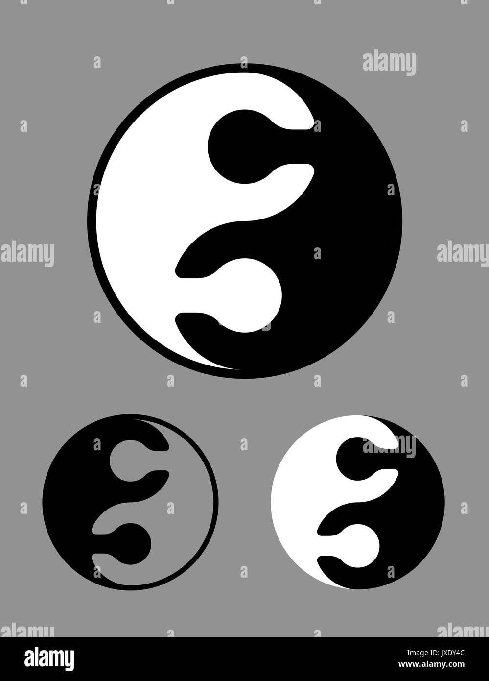 Creative in bianco e nero Yin Yang simbolo di asservito puzzle concettuale  di pezzi di armonia, zen, meditazione, opposti nella filosofia cinese  Immagine e Vettoriale - Alamy