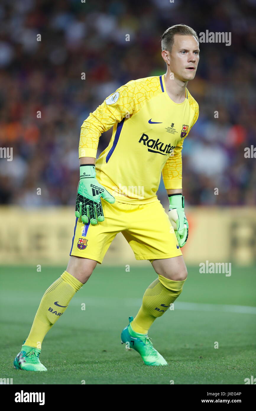 Marc-andré ter Stegen (Barcellona), 13 agosto 2017 - Calcio : Spagnolo 'Super Copa de Espana" corrispondono tra FC Barcelona 1-3 Real Madrid CF allo stadio Camp Nou a Barcellona, Spagna. (Foto di Mutsu Kawamori/AFLO) [3604] Foto Stock