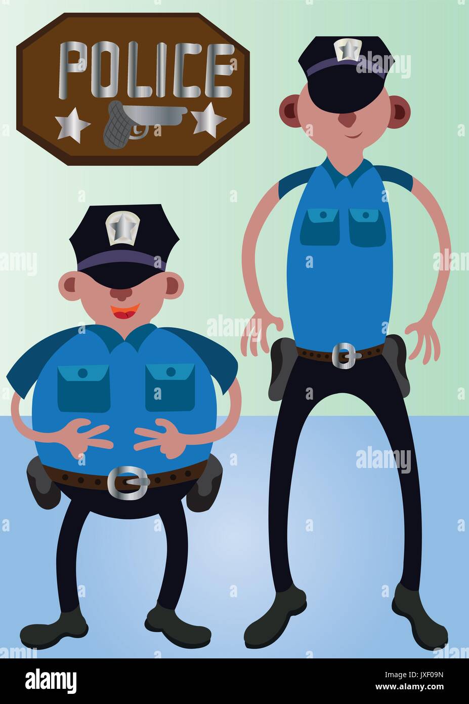 Amici della polizia in piedi insieme Illustrazione Vettoriale