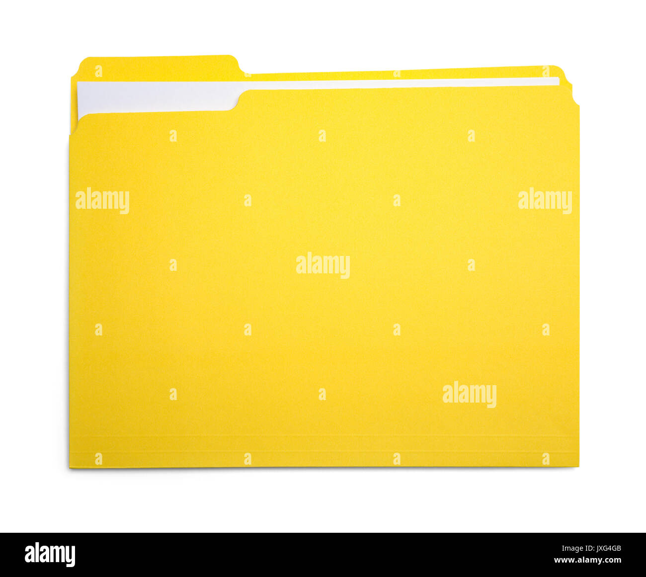 Chiusa gialla nella cartella di file isolati su sfondo bianco. Foto Stock