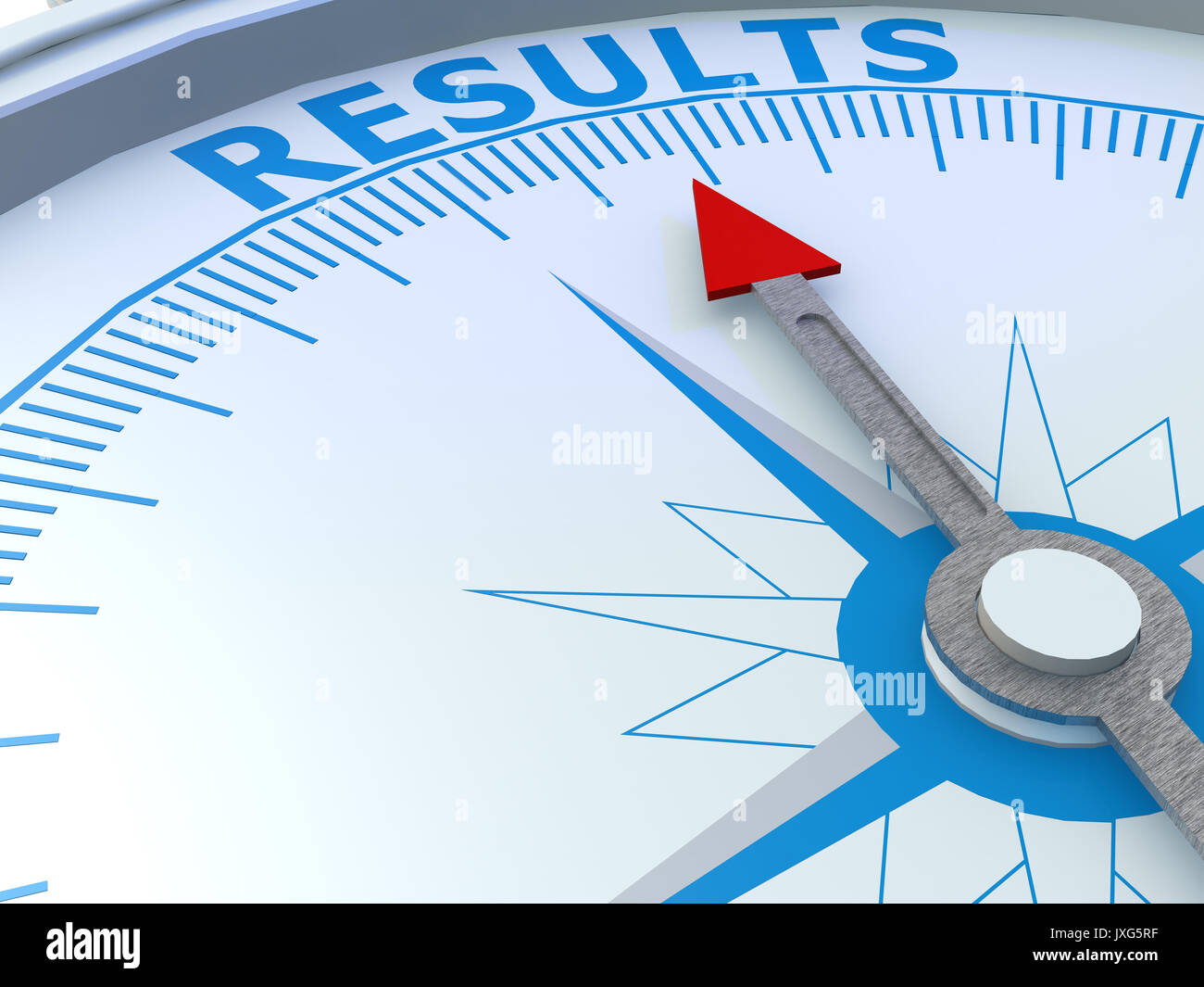 Risultati parola sulla bussola isolate, rendering 3D Foto Stock