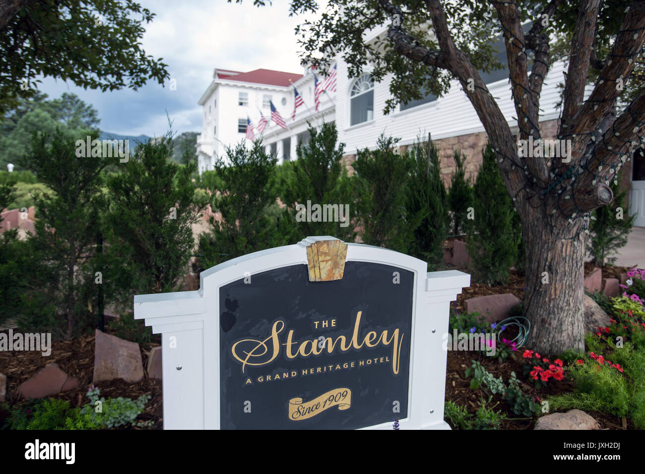 La Stanley Hotel in Estes Park, COLORADO Foto Stock