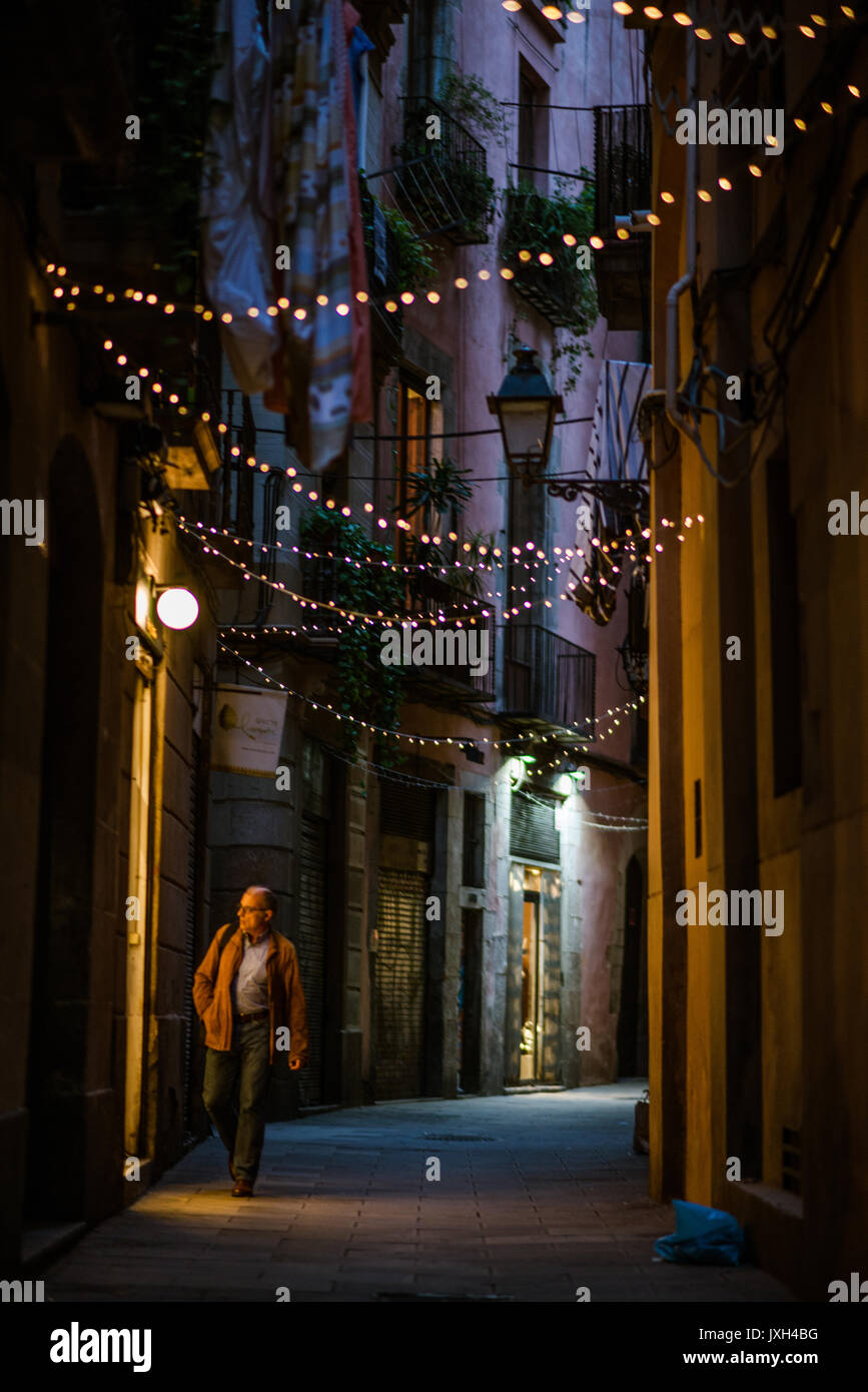 Notte di Barcellona Foto Stock