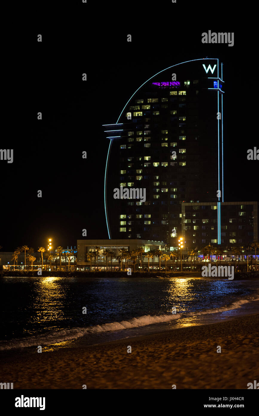 Notte di Barcellona Foto Stock
