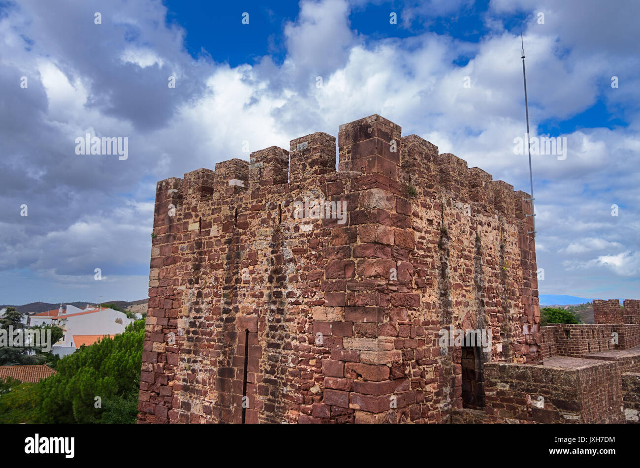 Torre del castello a Silves, Algarve, PORTOGALLO Foto Stock