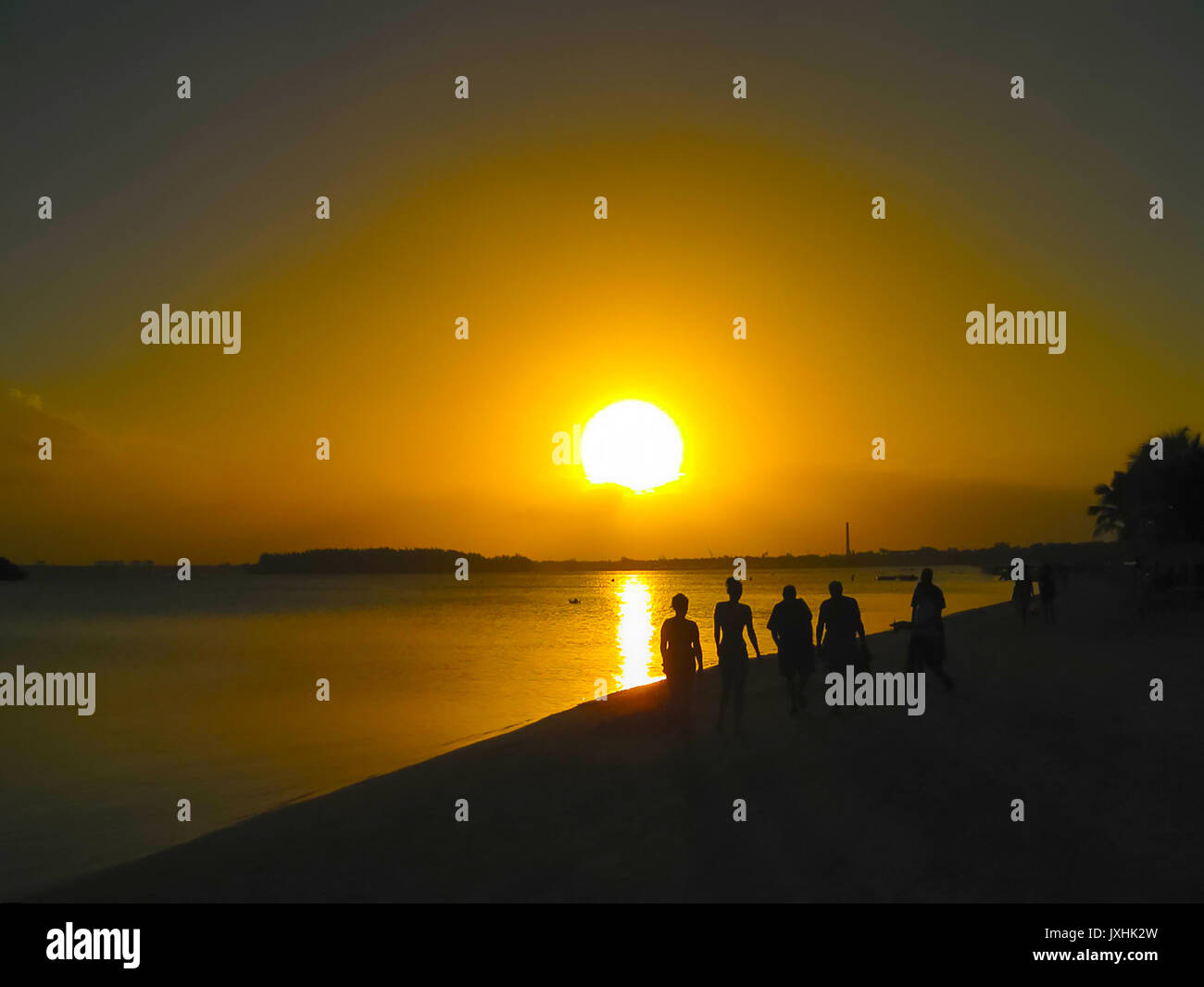 Boca Chica spiaggia al tramonto, Repubblica Dominicana Foto Stock