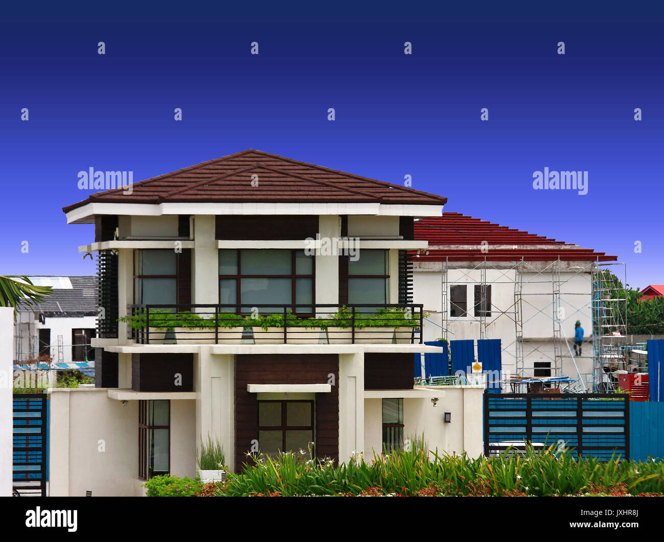 Motivo americano moderno design house- ad Alabang, Filippine. Foto Stock