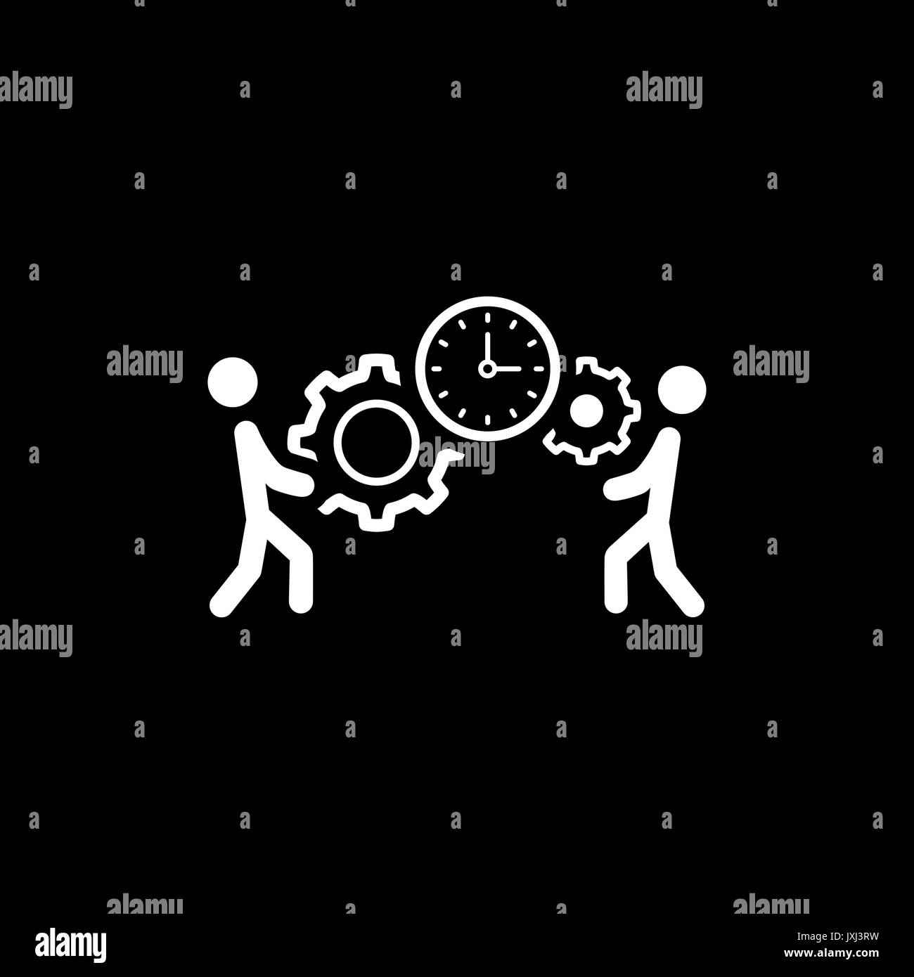 La gestione del progetto e la relativa icona. Design piatto. Illustrazione Vettoriale