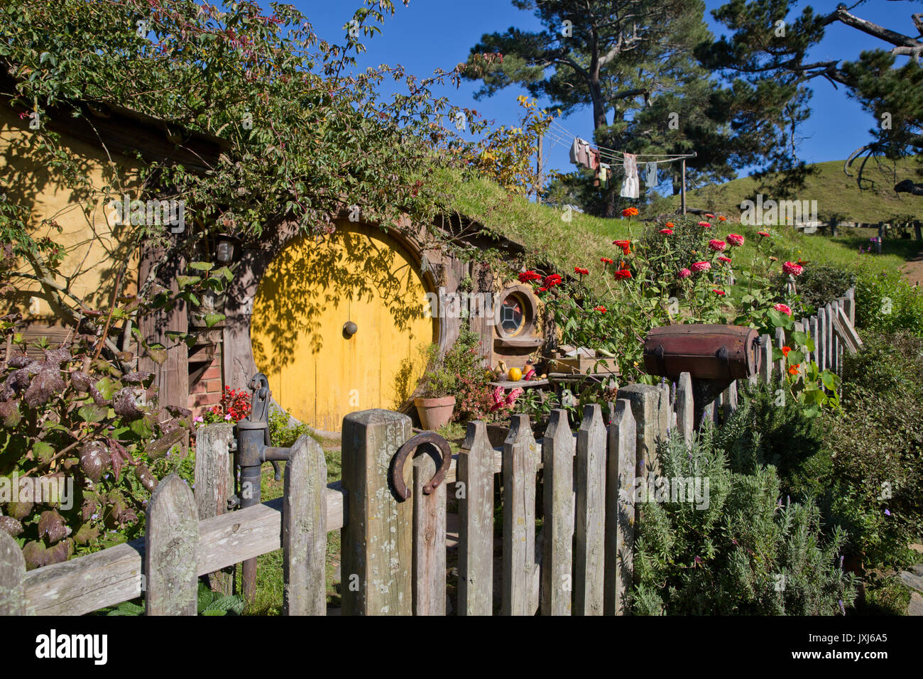 Un Hobbit foro in Hobbiton Foto Stock