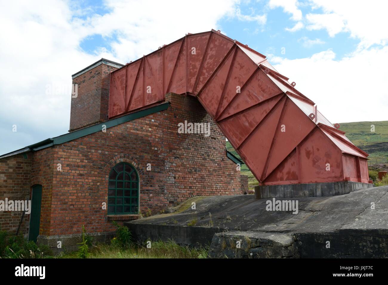 Casa della ventola a Big Pit Blaenavon Lancaster Galles Cymru REGNO UNITO GB Foto Stock