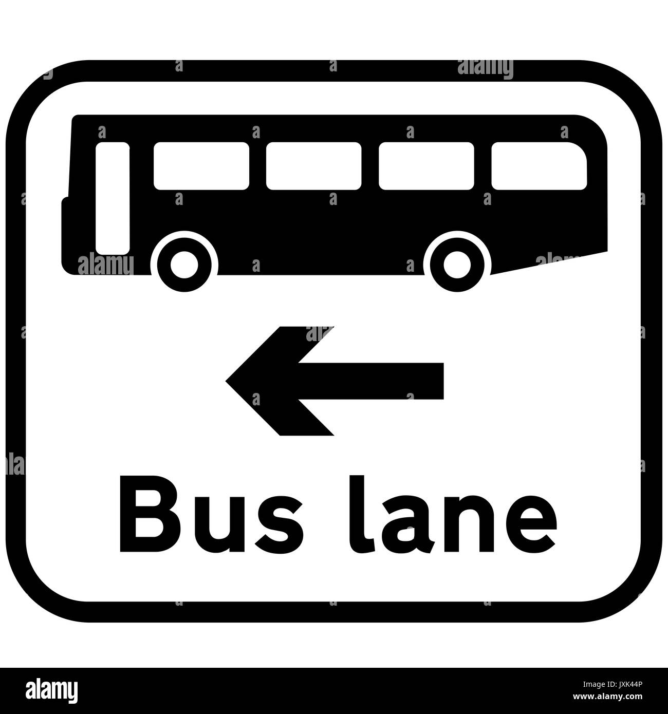 Segno di corsia di autobus Foto e Immagini Stock in Bianco e Nero - Alamy