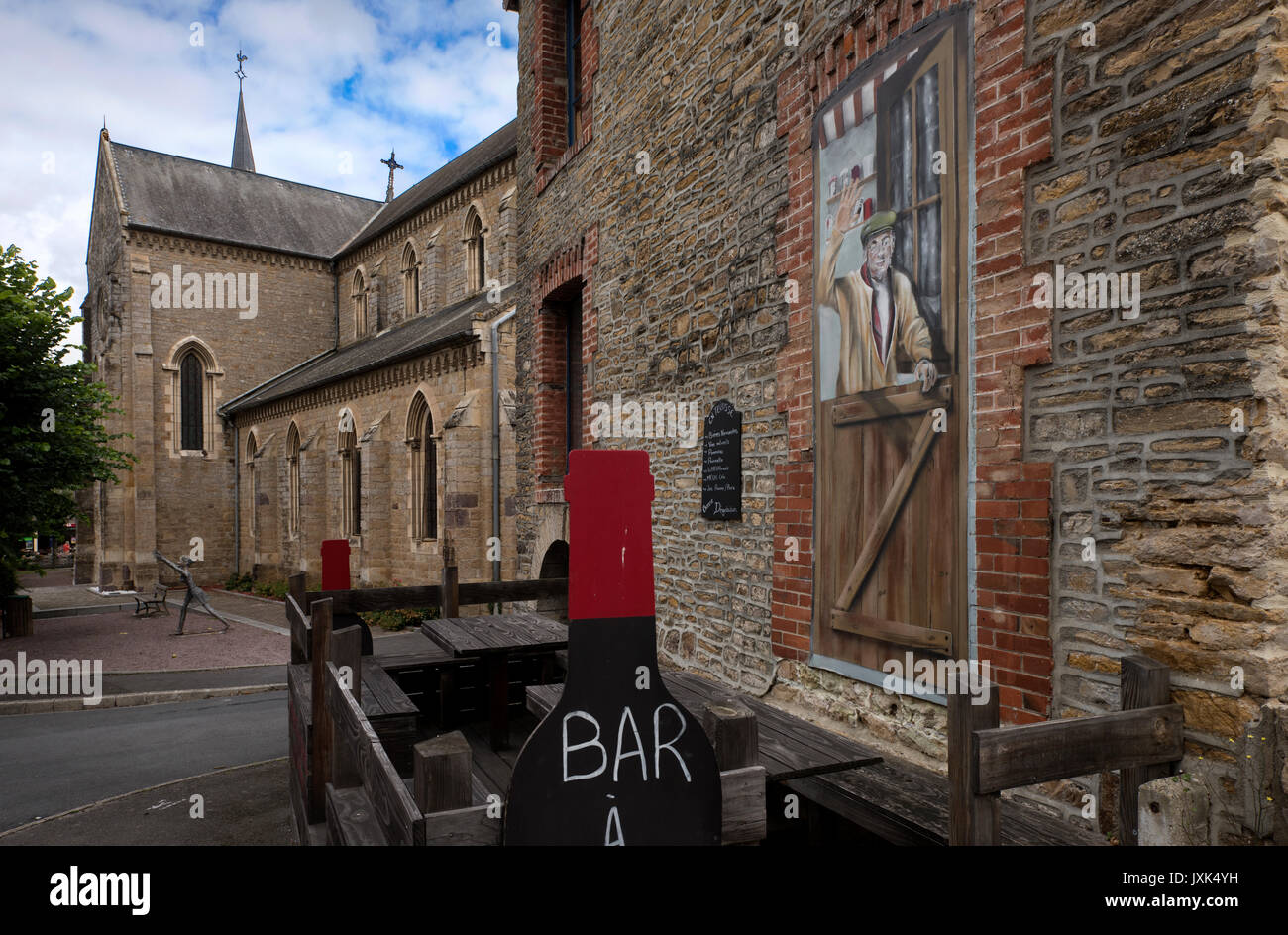 Clecy,Calvados,Normandia, Francia. Agosto 2017 Clecy una piccola cittadina in SUISSE NORMANDE (Swiss Normandia ) area della Normandia, Francia. Wikipeadia: Clécy è Foto Stock