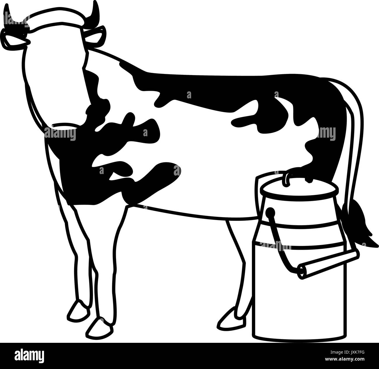 Svizzero può il latte di vacca prodotti lattiero-caseari Nozione di cultura Illustrazione Vettoriale