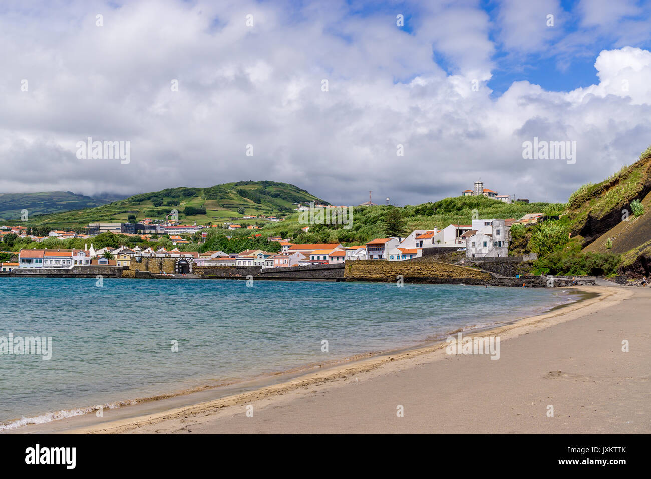 Porto Pim (spiaggia Praia do Porto Pim) a Horta, isola di Faial, Azzorre Foto Stock