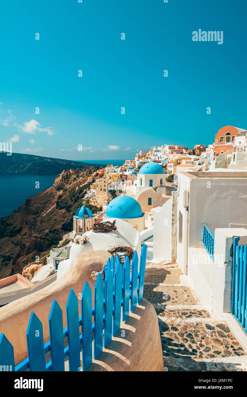 Sentiero in Oia Santorini Grecia Foto Stock