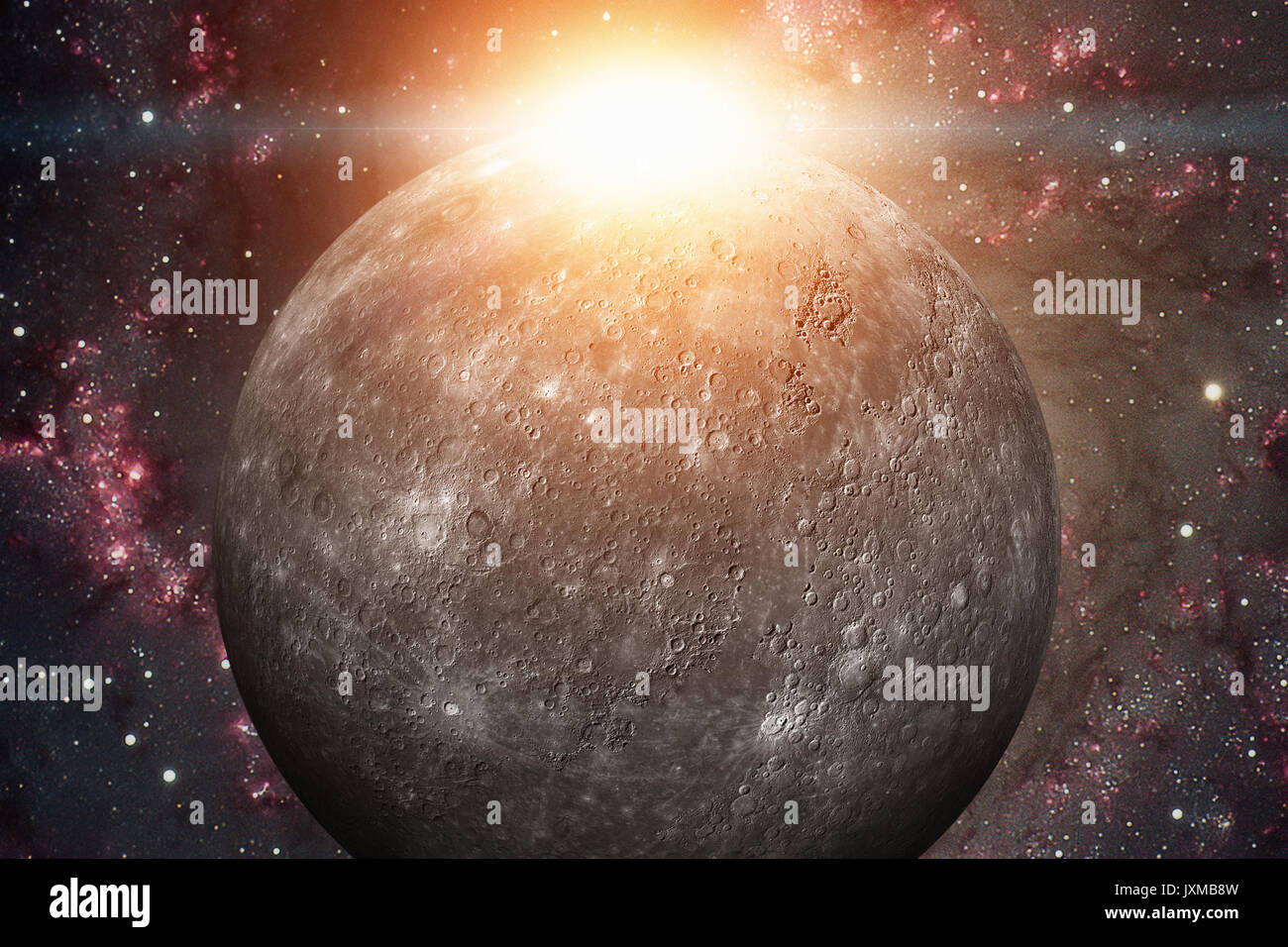 Il sistema solare - Mercurio. È la più piccola e più vicina al sole delle otto pianeti del sistema solare, con un periodo orbitale di circa 88 Terra d Foto Stock