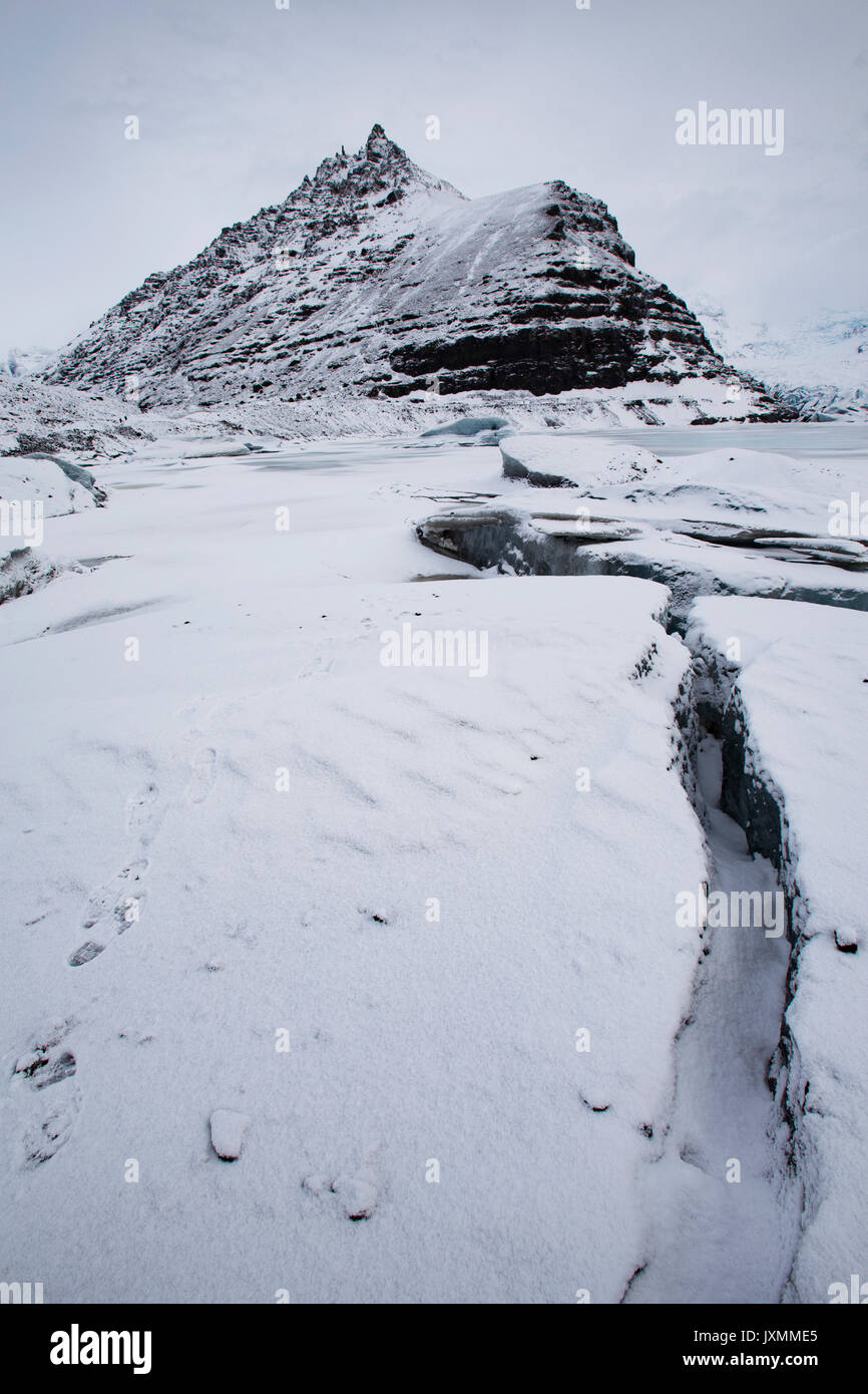 Svinafellsjokull ghiacciaio Vatnajokull parco nazionale in Islanda Foto Stock