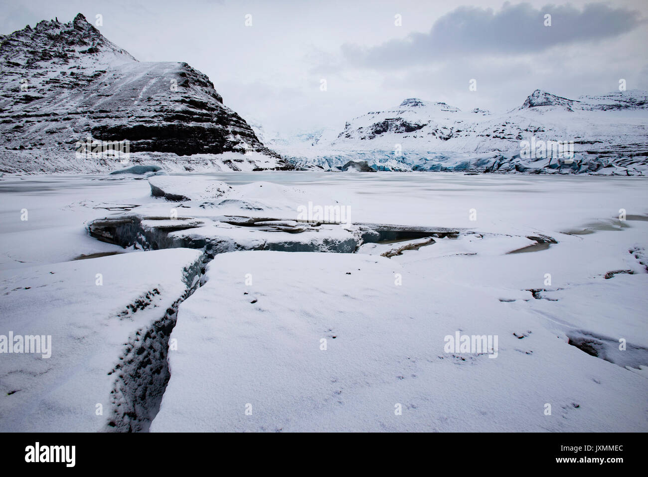 Svinafellsjokull ghiacciaio Vatnajokull parco nazionale in Islanda Foto Stock