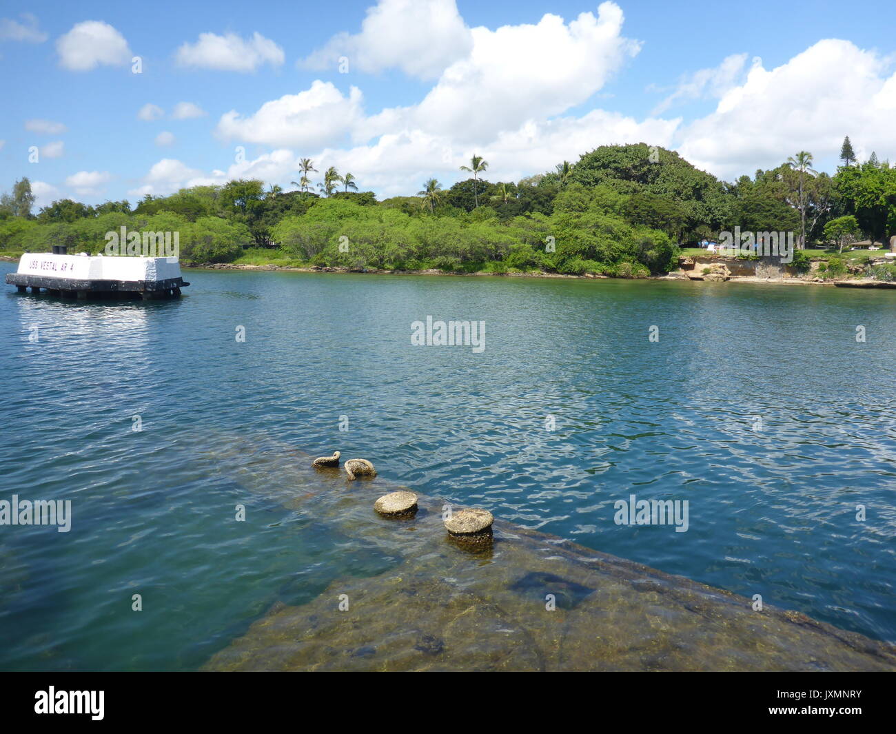 USS Arizona Memorial, Pearl Harbor Foto Stock