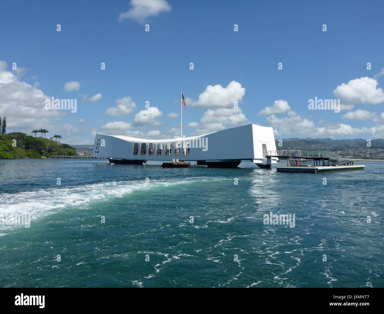 USS Arizona Memorial, Pearl Harbor, Oahu, Hawaii Foto Stock