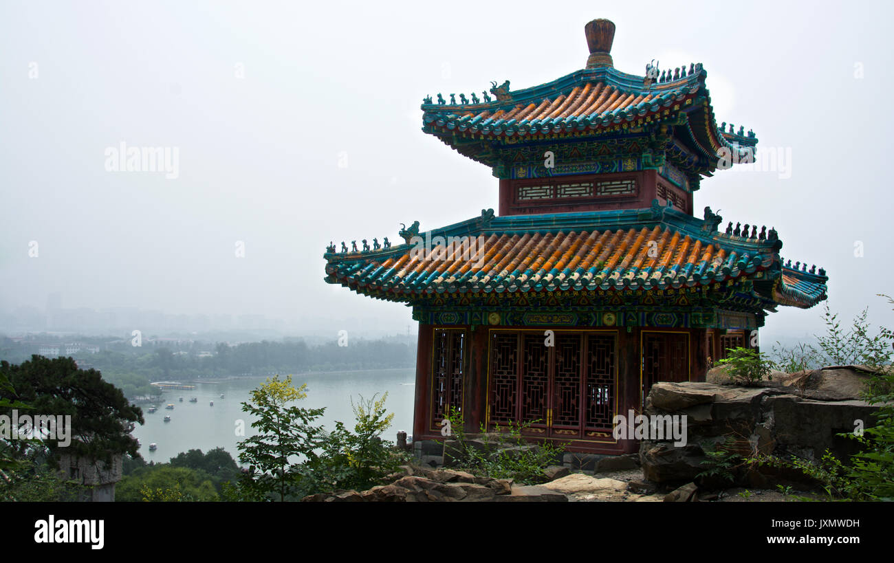 Architettura presso il Palazzo Estivo, Pechino, Cina Foto Stock